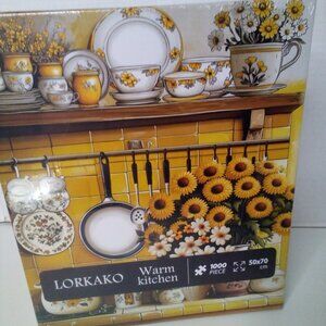 Lorkako 1000 Piece Puzzle Sunflowers Warm Kitchen Jigsaw Puzzle